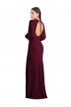 Acheter Bordeaux foncé Trompette Bateau Crêpe Stretch Longue Formelles Robes demoiselle d'honneur / Robes de soirée / Robes de bal