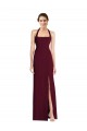 Acheter Bordeaux foncé Trompette Licou Crêpe Stretch Longue Robes demoiselle d'honneur / Robes de bal