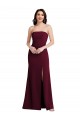 Acheter Bordeaux foncé Trompette Sans bretelle Crêpe Stretch Longue Robes demoiselle d'honneur / Robes de bal