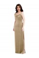 Acheter Champagne Fourreau Velours Stretch Longue Formelles Robes demoiselle d'honneur / Robes de soirée / Robes de bal