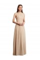 Acheter Champagne Trapèze Licou Mousseline Longue Robes demoiselle d'honneur