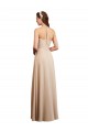 Acheter Champagne Trapèze Licou Mousseline Longue Robes demoiselle d'honneur