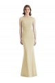 Acheter Champagne Trompette Bateau Crêpe Stretch Longue Robes demoiselle d'honneur / Robes de bal