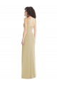 Acheter Champagne Trompette Col Carré Crêpe Stretch Longue Formelles Robes demoiselle d'honneur / Robes de soirée / Robes de bal