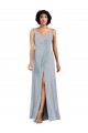 Acheter Colonne Col V Mousseline Longue Robes demoiselle d'honneur