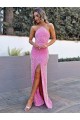 Acheter Couleur affichée Fourreau Licou Paillettes Velours Longue Robes de bal