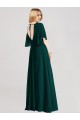 Acheter Evergreen Trapèze Col rond Mousseline Longue Robes demoiselle d'honneur