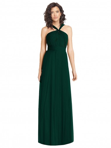 Acheter Evergreen Trapèze Licou Mousseline Longue Robes demoiselle d'honneur