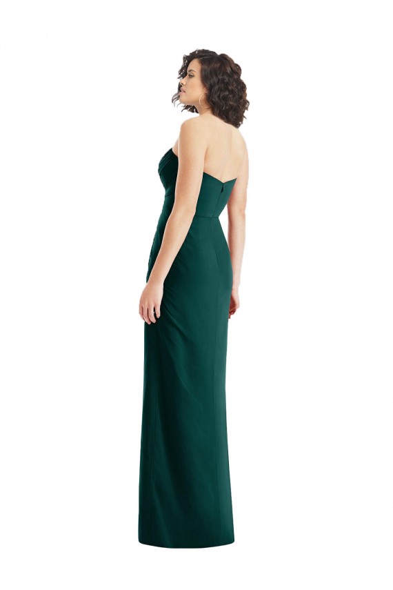 Acheter Evergreen Trapèze Sans bretelle Mousseline Longue Robes demoiselle d'honneur