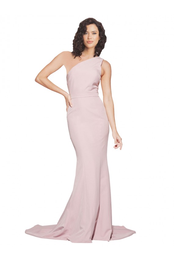 Acheter Fourreau Balayage train Crêpe Stretch Longue Robes demoiselle d'honneur / Robes de bal