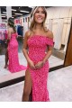 Acheter Fourreau Balayage train Paillettes Velours Longue Robes de bal