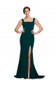 Acheter Fourreau Col Carré Balayage train Crêpe Stretch Longue Robes demoiselle d'honneur / Robes de bal