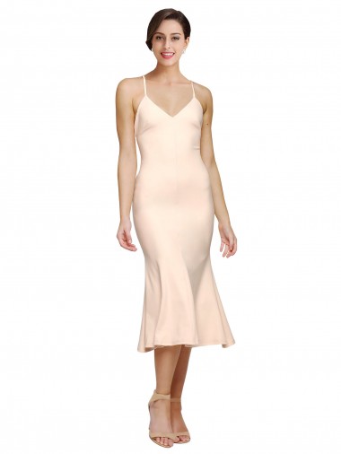Acheter Fourreau Col V midi Crêpe Stretch Courte Robes demoiselle d'honneur / Robes de bal / Robes de cocktail