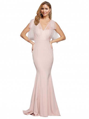 Acheter Fourreau Crêpe Stretch Tulle Longue Formelles Robes demoiselle d'honneur / Robes de soirée / Robes de bal