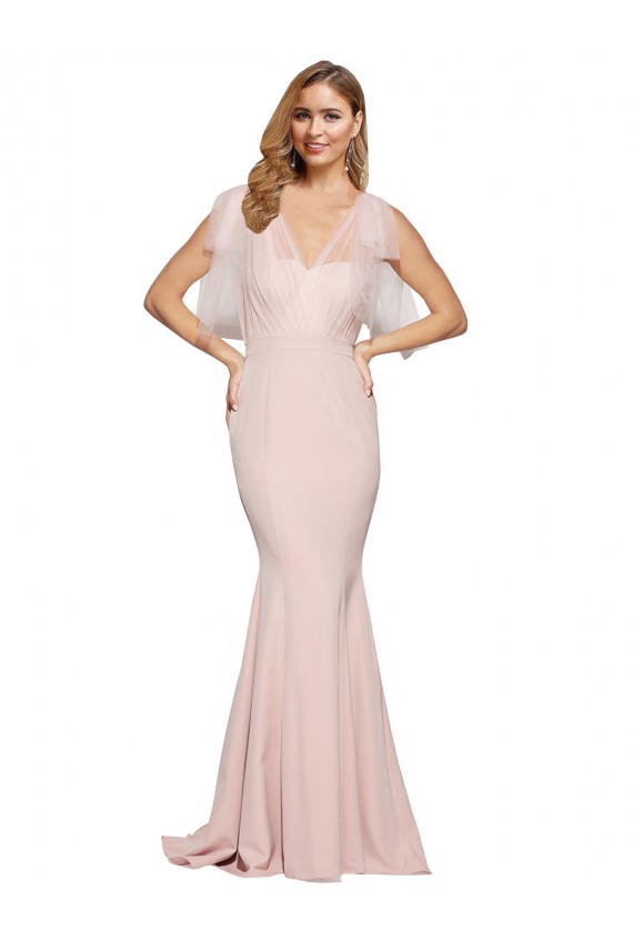 Acheter Fourreau Crêpe Stretch Tulle Longue Formelles Robes demoiselle d'honneur / Robes de soirée / Robes de bal