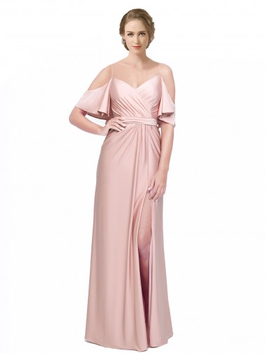 Acheter Fourreau Épaule Dénudée Satiné Soyeux Longue Formelles Robes demoiselle d'honneur / Robes de soirée / Robes de bal