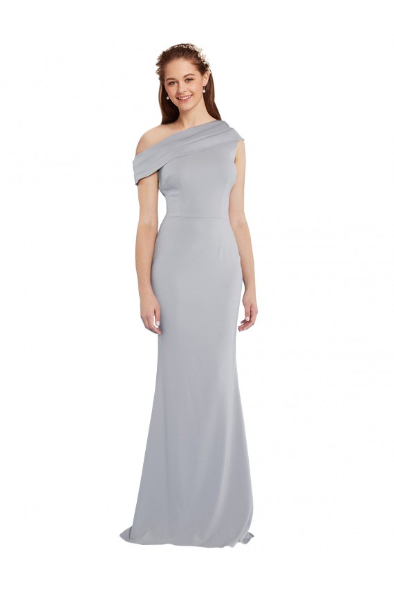 Acheter Gris 24 Sirène Crêpe Stretch Longue Formelles Robes demoiselle d'honneur / Robes de soirée / Robes de bal