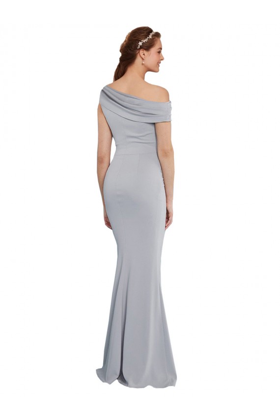 Acheter Gris 24 Sirène Crêpe Stretch Longue Formelles Robes demoiselle d'honneur / Robes de soirée / Robes de bal