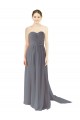 Acheter Gris ardoise Trapèze Mousseline Longue Robes demoiselle d'honneur
