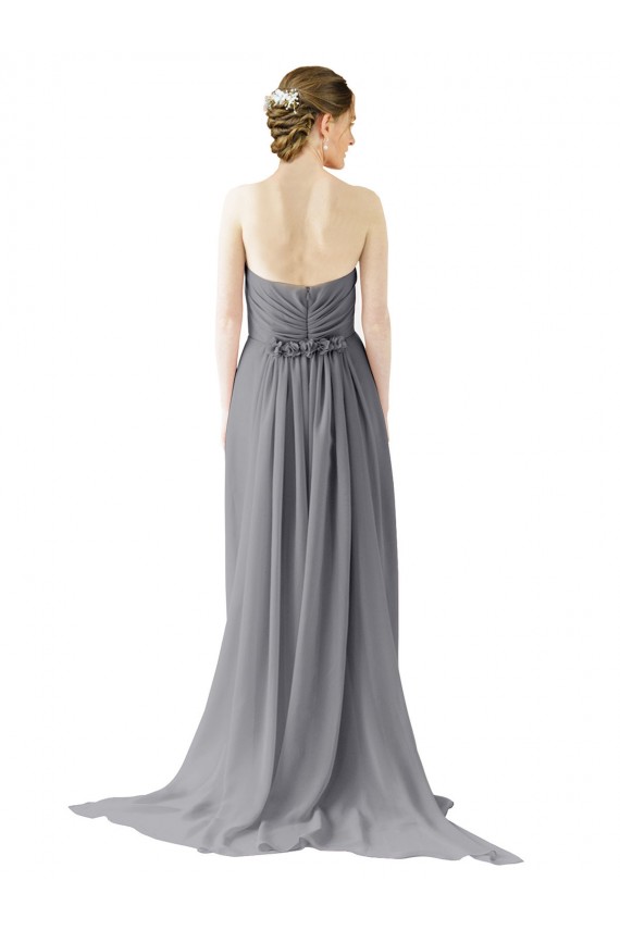 Acheter Gris ardoise Trapèze Mousseline Longue Robes demoiselle d'honneur