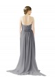 Acheter Gris ardoise Trapèze Mousseline Longue Robes demoiselle d'honneur
