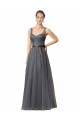 Acheter Gris ardoise Trapèze Tulle Longue Robes demoiselle d'honneur