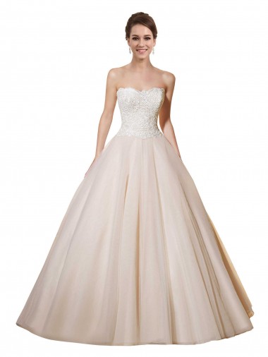 Acheter Ivoire & Champagne Princesse Tulle Dentelle Robes de mariée