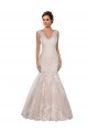 Acheter Ivoire & Champagne Sirène Col V Dentelle Classique Robes de mariée