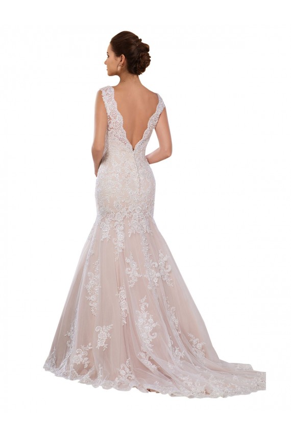 Acheter Ivoire & Champagne Sirène Col V Dentelle Classique Robes de mariée