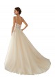 Acheter Ivoire & Champagne Trapèze Col V Tulle Dentelle Classique Robes de mariée