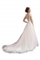 Acheter Ivoire & Champagne Trapèze Illusion Traîne cathédrale Tulle Dentelle Plage Robes de mariée