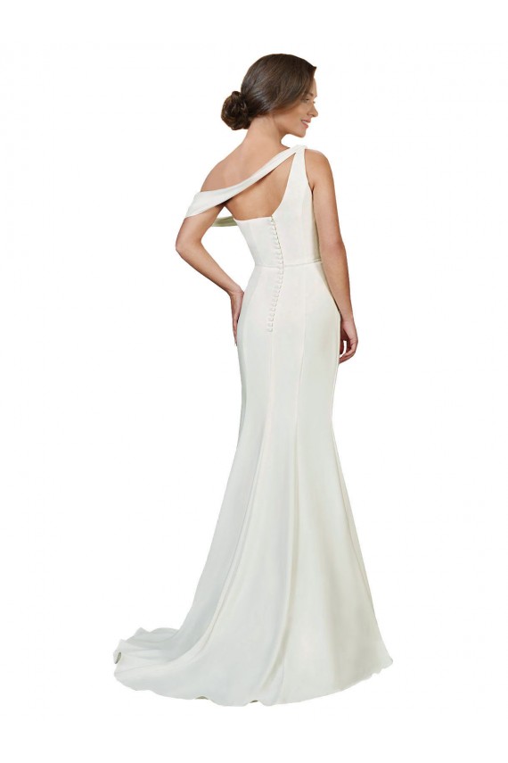 Acheter Ivoire Fourreau Balayage train Crêpe Stretch Longue Formelles Robes demoiselle d'honneur / Robes de soirée / Robes de bal