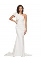 Acheter Ivoire Fourreau Balayage train Crêpe Stretch Longue Robes demoiselle d'honneur / Robes de bal