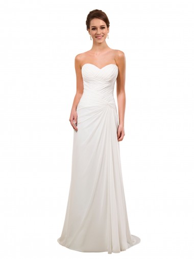 Acheter Ivoire Fourreau Mousseline Robes de mariée
