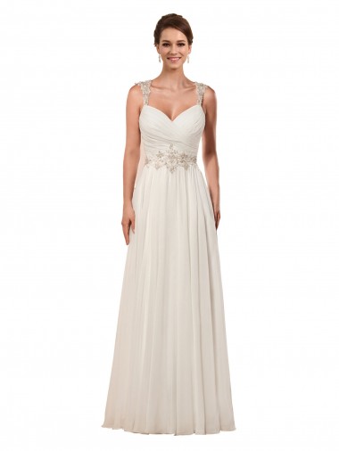 Acheter Ivoire Fourreau Mousseline Robes de mariée