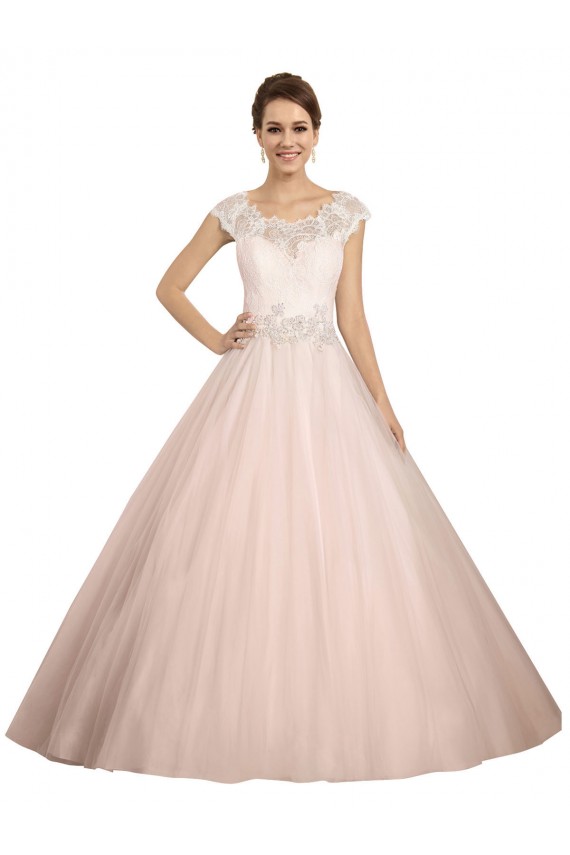 Acheter Ivoire Princesse Bateau Illusion Dentelle Robes de mariée