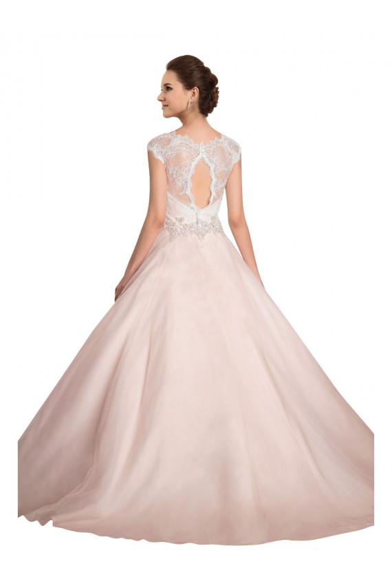 Acheter Ivoire Princesse Bateau Illusion Dentelle Robes de mariée
