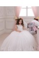 Acheter Ivoire Princesse Bateau Tulle Dentelle Longue Robes de demoiselle d'honneur - fillette