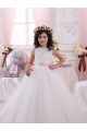 Acheter Ivoire Princesse Bateau Tulle Dentelle Longue Robes de demoiselle d'honneur - fillette