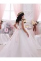 Acheter Ivoire Princesse Bateau Tulle Dentelle Longue Robes de demoiselle d'honneur - fillette