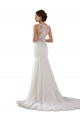 Acheter Ivoire Sirène Balayage train Dentelle Crêpe Stretch Robes de mariée