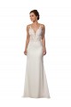 Acheter Ivoire Sirène Col V Dentelle Crêpe Stretch Robes de mariée