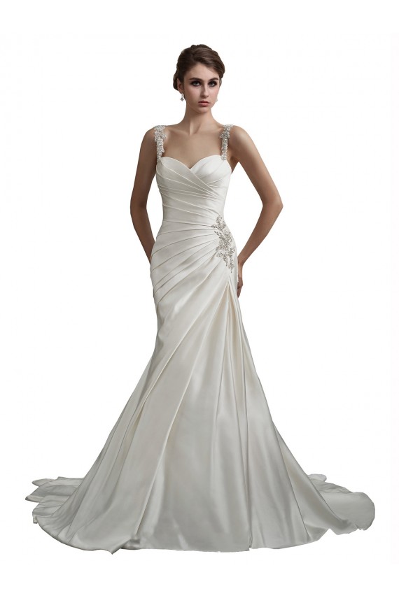 Acheter Ivoire Sirène Satiné Plage Robes de mariée