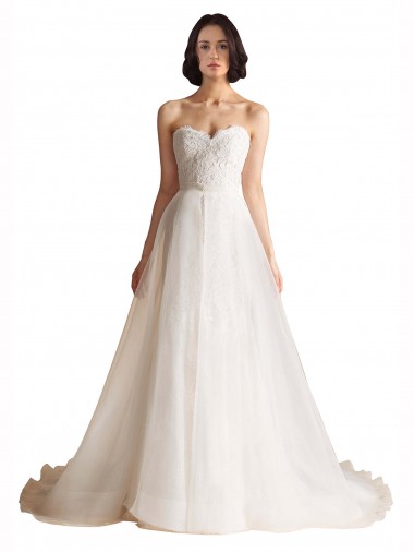 Acheter Ivoire Trapèze Balayage train Tulle Robes de mariée