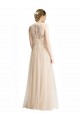 Acheter Ivoire Trapèze Bateau Illusion Tulle Dentelle Longue Robes demoiselle d'honneur