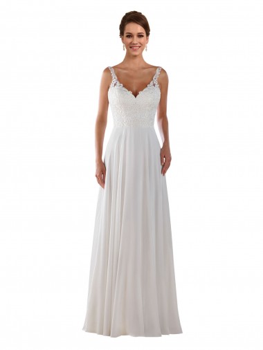 Acheter Ivoire Trapèze Mousseline Classique Boho Robes de mariée