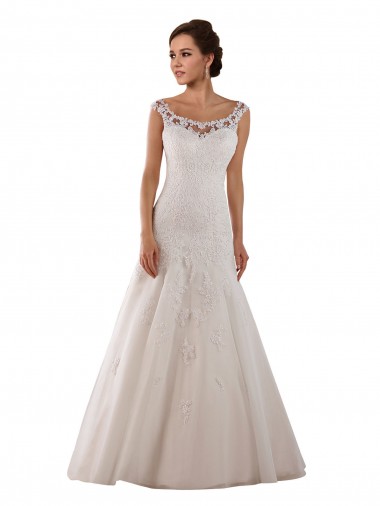Acheter Ivoire Trapèze Scoop Tulle Robes de mariée