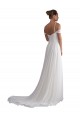 Acheter Ivoire Trapèze Épaule Dénudée Balayage train Mousseline Plage Robes de mariée