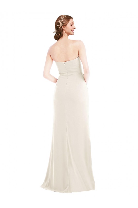 Acheter Ivoire Trompette Sans bretelle Crêpe Stretch Longue Robes demoiselle d'honneur / Robes de bal