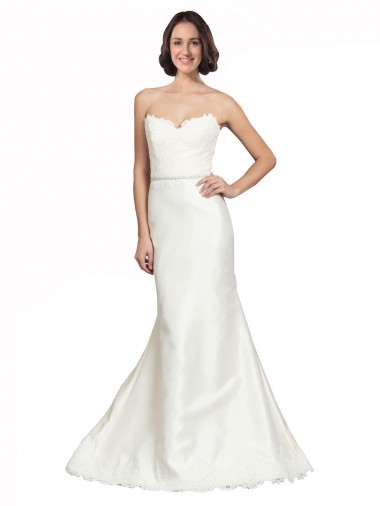 Acheter Ivoire Trompette Satiné Dentelle Robes de mariée